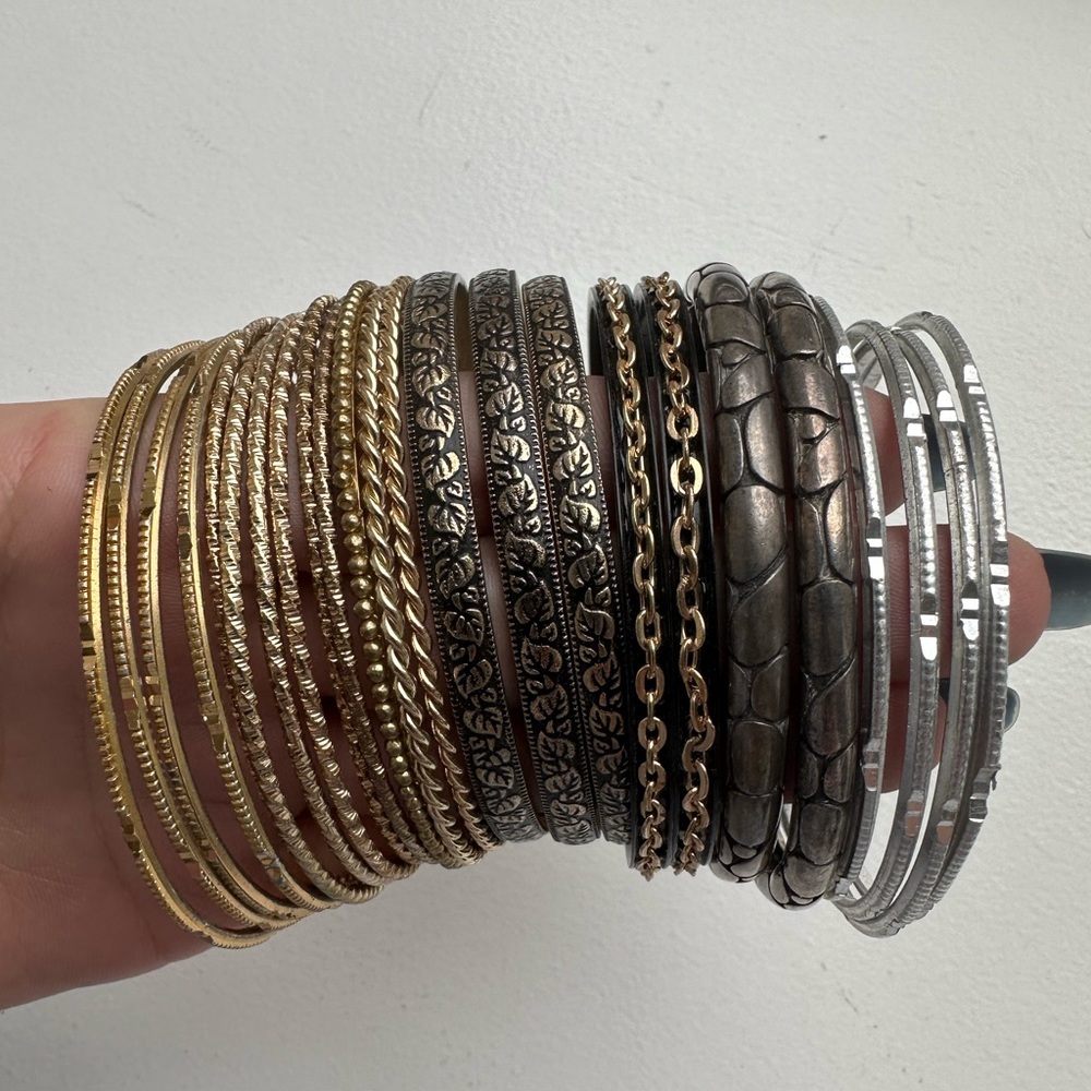 Silver and Gold Bangle Bundle